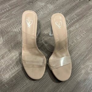 Windsor Clear Strap Heels Size 6.5 Women’s